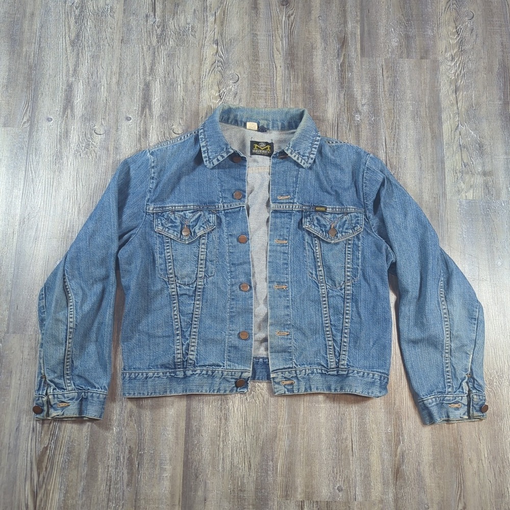 Vtg Maverick Blue Bell Jacket Mens 42 Cowboy Cut Western Rodeo Denim Distressed